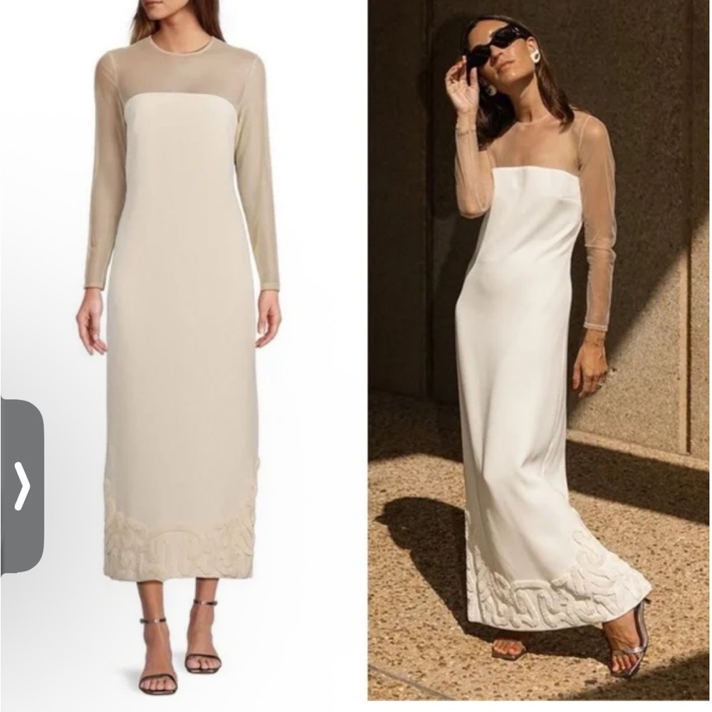 ANTONIO MELANI Ivory Sheer-Sleeve Maxi Dress- NWT- Bridal! Size 2